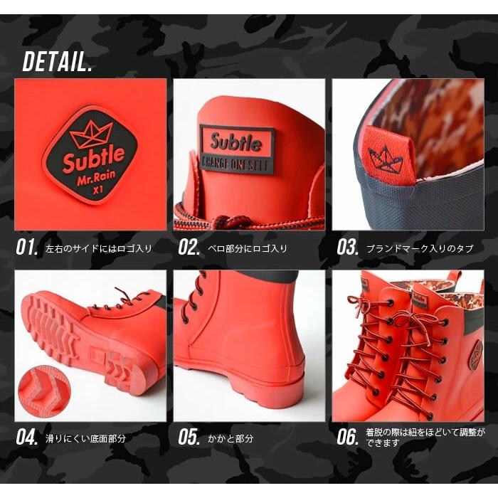 Subtle Mr.Rain X1 RAINBOOTS  カラー：TURE RED  サイズ：US 7(24〜25cm) 店頭展示品 |  | 01