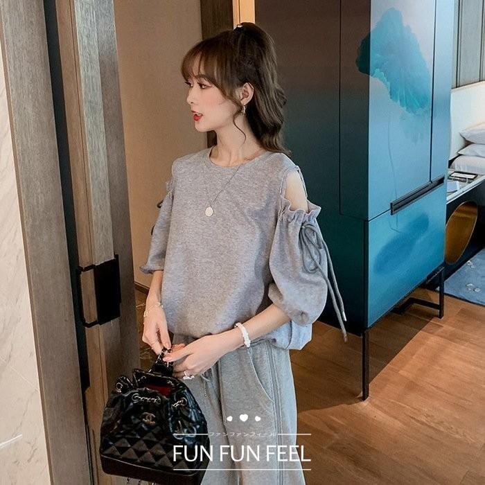 一番の贈り物 五分袖tシャツ 上品 夏 春 40代 きれいめ レディース Tシャツ 肩出しブラウス 大きいサイズtシャツ オシャレ ゆったりカットソー カジュアル韓国風トップス 五分 七分袖 Color グレー Www We Job Com