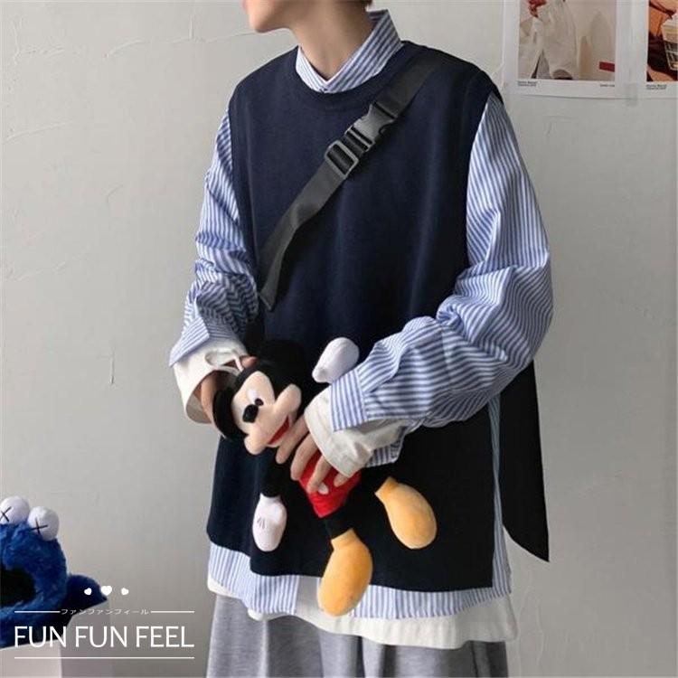 ニット メンズ ニットベスト トップス サマーニット クルーネック インナー メンズ Cflower370 Fun Fun Feel 通販 Yahoo ショッピング