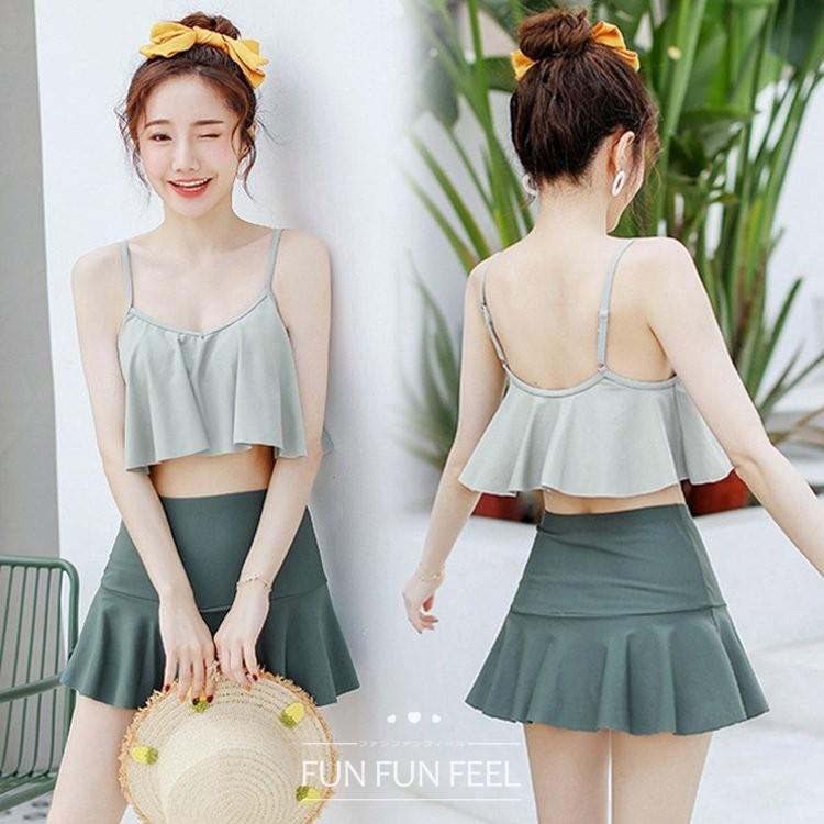 水着2点セット レディース 体型カバー 水着 セパレート キュロット ビキニセット小胸バンドゥ オシャレ韓国風 可愛い セクシー スイムウェア ママ水着 温泉 Fccakk2867 Fun Fun Feel 通販 Yahoo ショッピング