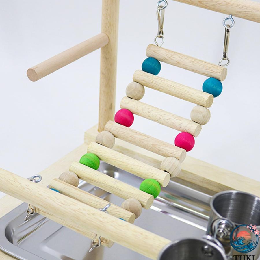 バードアスレチック 天然木製 インコおもちゃ スタンド オカメインコ