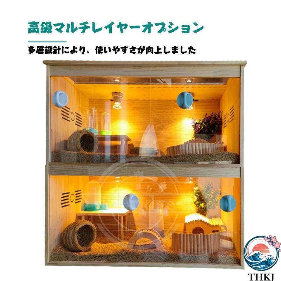 爬虫類 ケージ 飼育 ケース 小動物 爬虫類用 ペット 木製 THKJ 前面