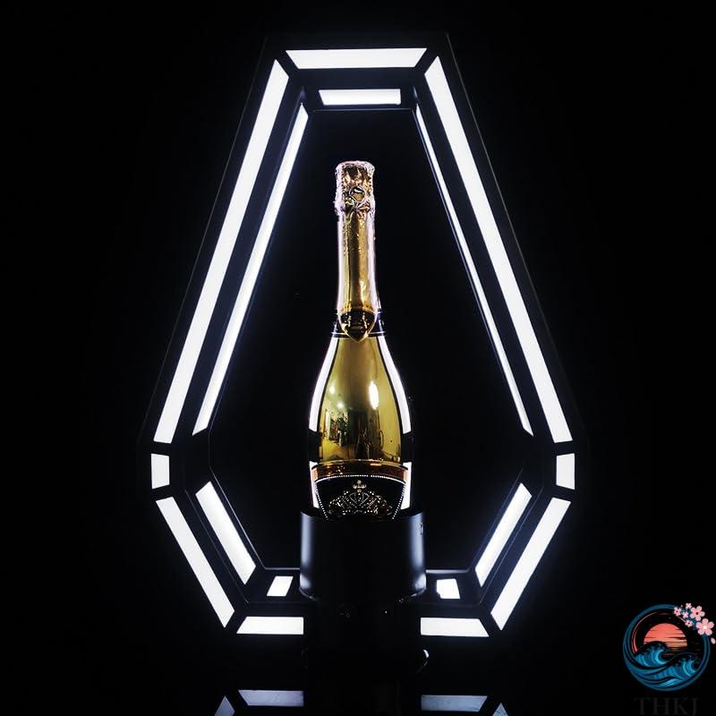 7色光るシャンパンボトルプレゼンター LED照明付き ワインボトルディスプレイ 棚 THKJ 商用 ホームバー パーティー ナイトクラブ おしゃれ ボトルスタンド 飲食の画像