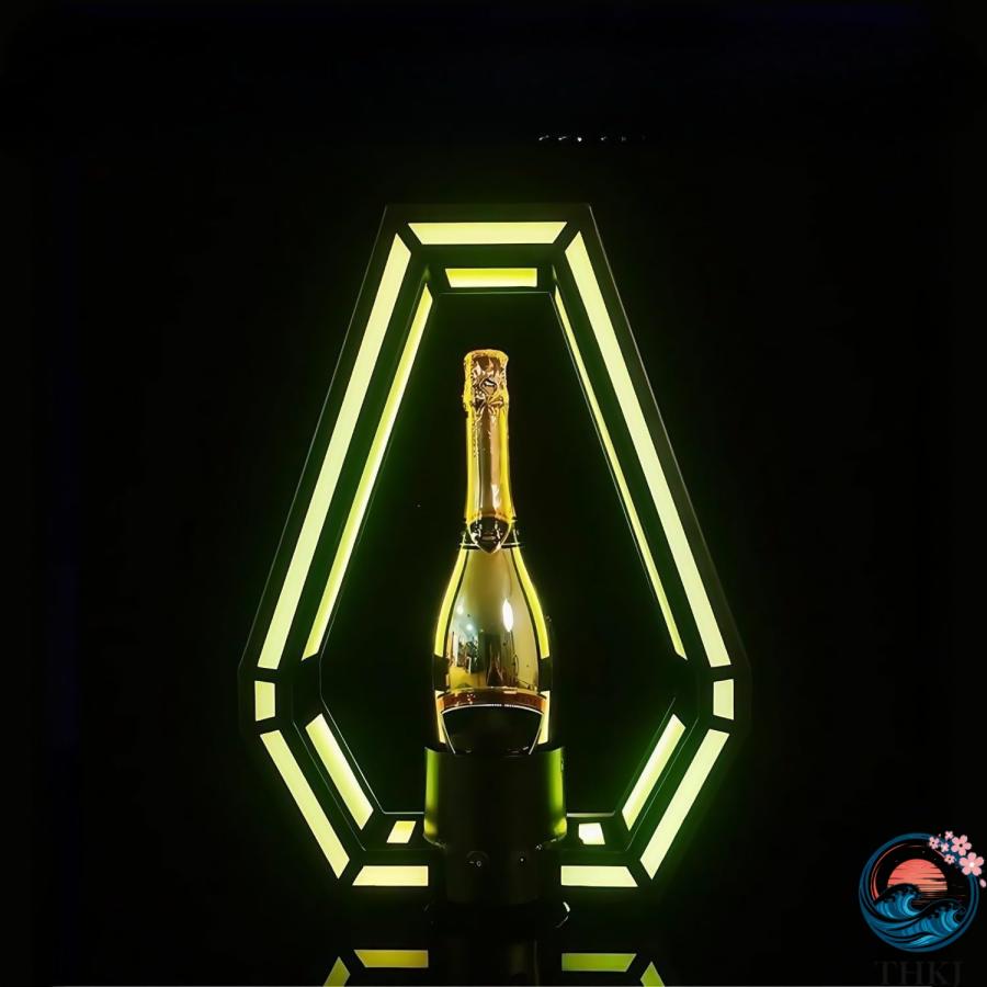 7色光るシャンパンボトルプレゼンター LED照明付き ワインボトルディスプレイ 棚 THKJ 商用 ホームバー パーティー ナイトクラブ おしゃれ ボトルスタンド 飲食の画像