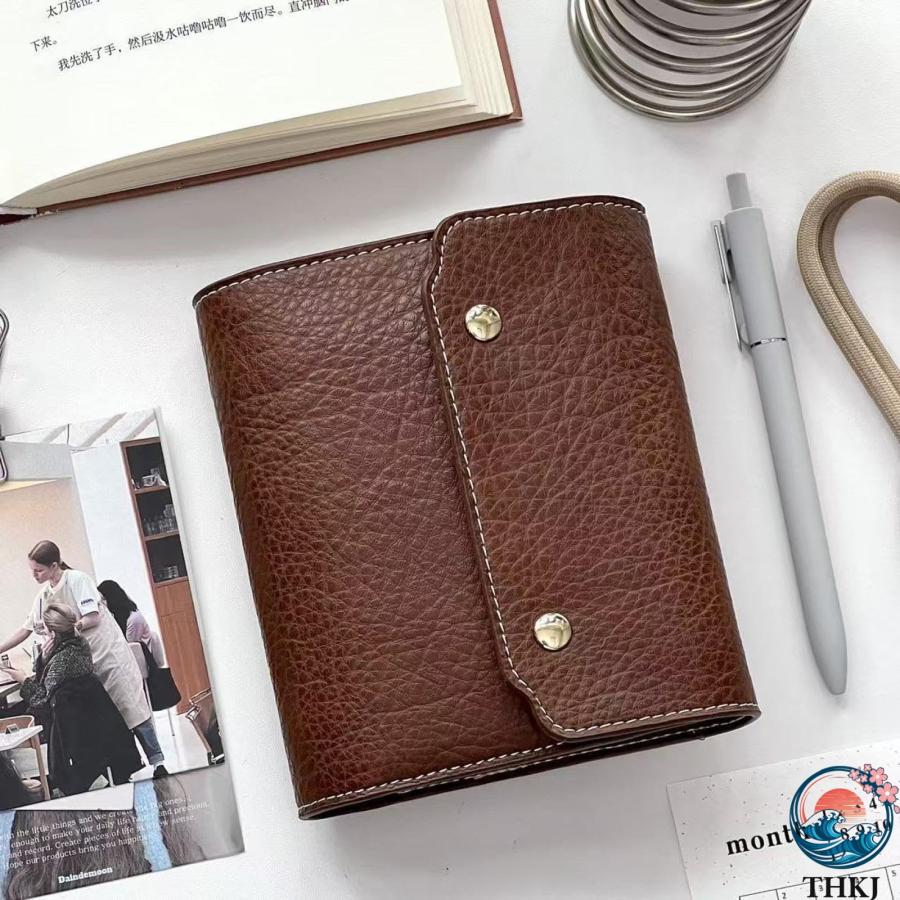 システム手帳 ビジネス 手帳 三つ折り ヴィンテージ ソフト レザー PU