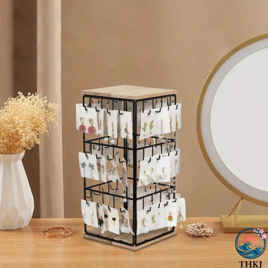 アクリルキーホルダー 収納 360 度回転 フック付き ジュエリースタンド