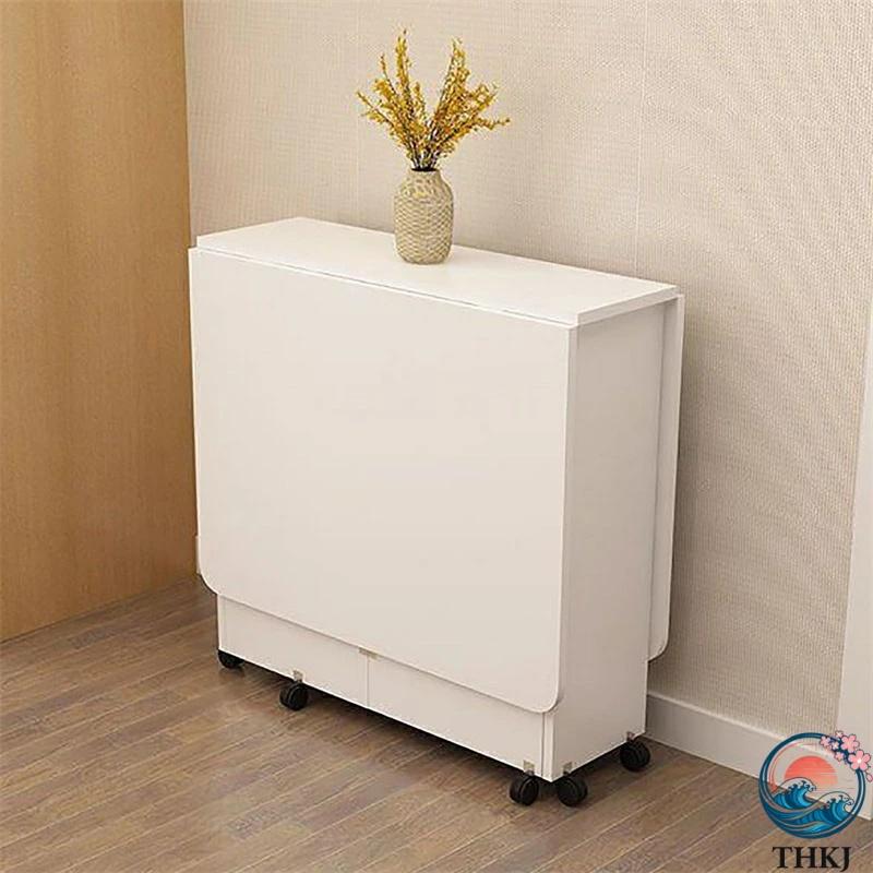 省スペース 折りたたみダイニングテーブル 移動可能で伸縮可能な