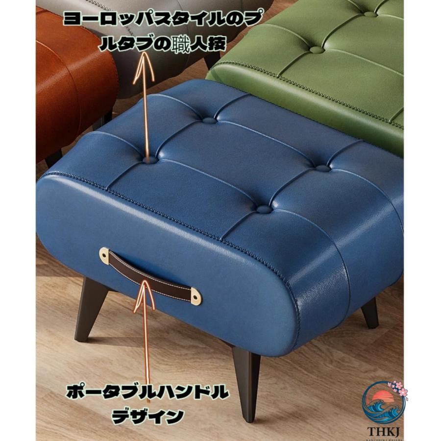オットマン スツールデニム柄 実木製ソファストール 北欧 モダン 足置き台　椅子 a220-ottman.jpg