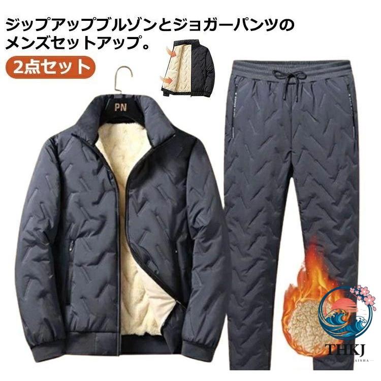 【激かわ❣️】  GOLF セットアップ　中綿　防寒　M ゴルフウェア セットアップ メンズ 上下セット 2点 THKJ 冬 パンツ