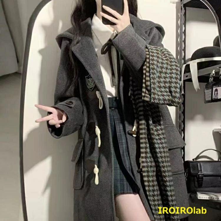 ダッフル コート セミ ロング 丈 レディース 制服 秋 冬 スクール JK 