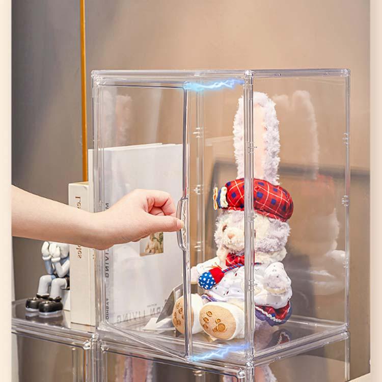 ぬいぐるみ 収納 ケース 2個 透明 人形 アクリル 扉付き THKJ 組み立て