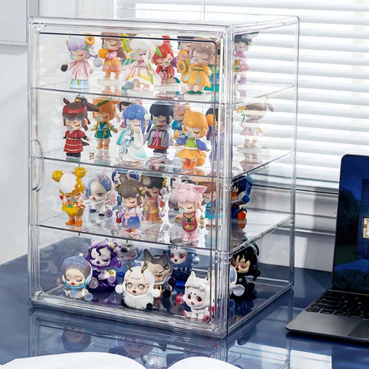 ぬいぐるみ 収納 ケース 2個 透明 人形 アクリル 扉付き THKJ 組み立て