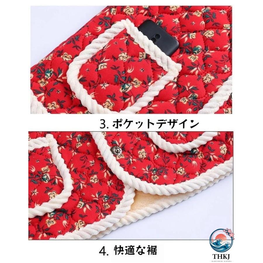 ハルモニチョッキ おばあちゃんチョッキ ベスト レディース 花柄 中綿
