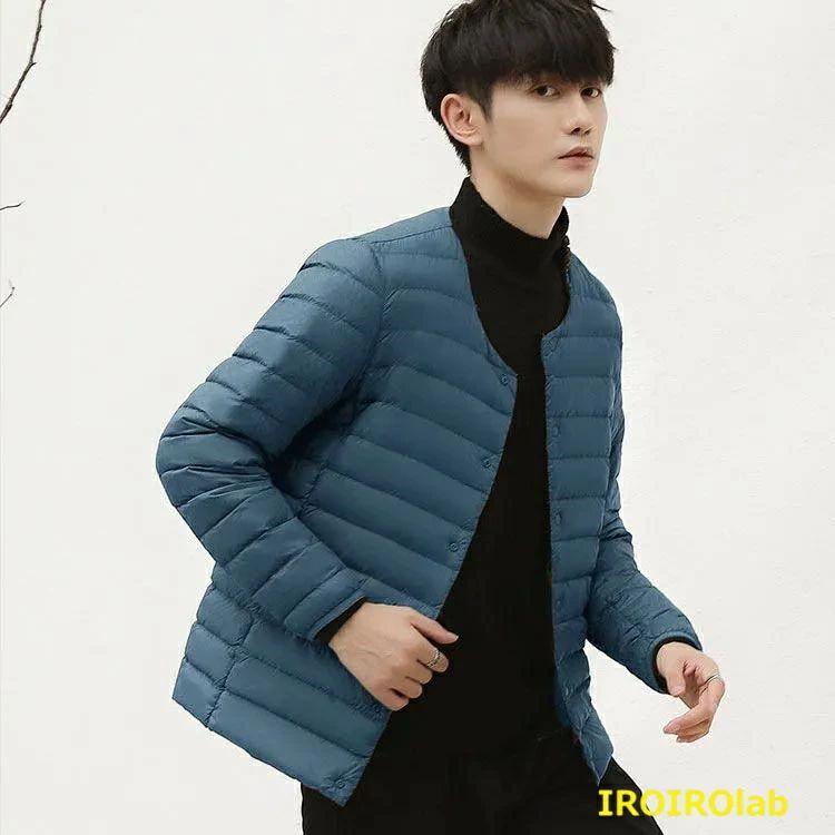 インナーダウン ジャケット メンズ 秋冬 ダウンジャケット Vネック