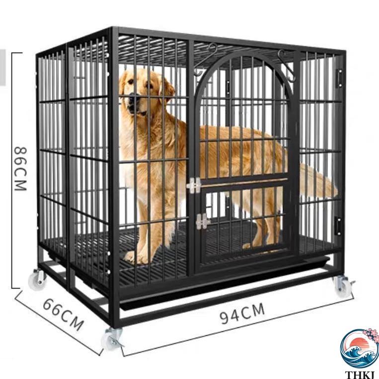 ペット ケージ 鉄製 犬檻 犬小屋 折りたたみ式 ペットサークル ドッグ THKJ ペットフェンス 大型 中型 犬用 ペット用 品 ダブルドア キャスター付き ペット用品_12