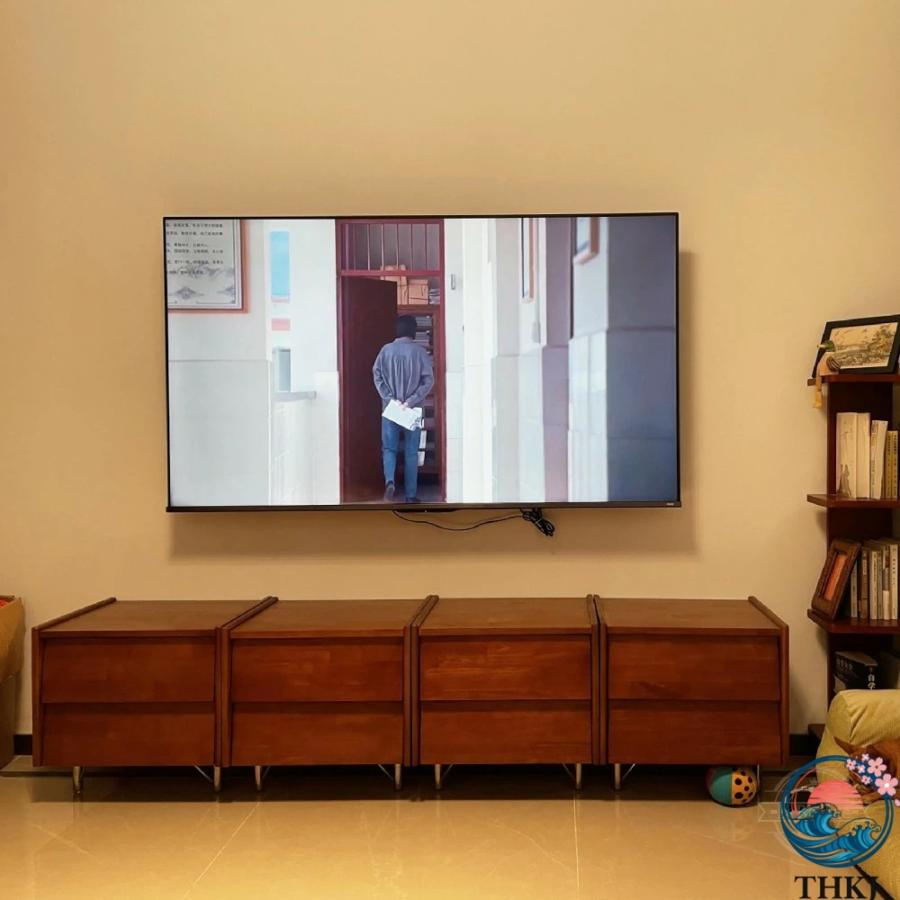 ミッドセンチュリーのモダンなナイトスタンド 寝室用引き出し2つ モダンなサイドテーブル THKJ 収納付きエンドテーブル 寝室用 ベッド サイドテーブル リビングの画像