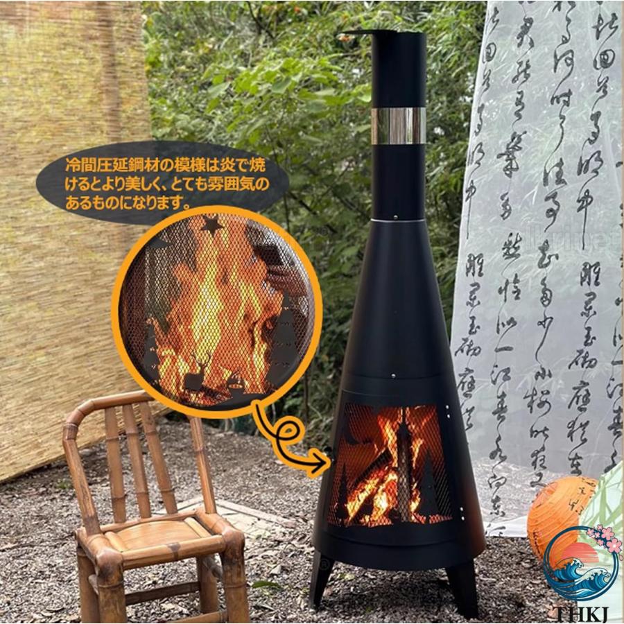 焚火台 大型 キャンプ用 家庭用薪ストーブ バーベキューネット付き