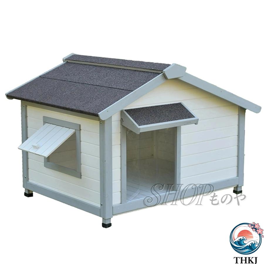 m*n様 木製犬小屋 サッシ窓付き 開閉屋根 犬小屋 屋外 用 木製キャビンスタイル 犬小屋シェルター 開閉可能な