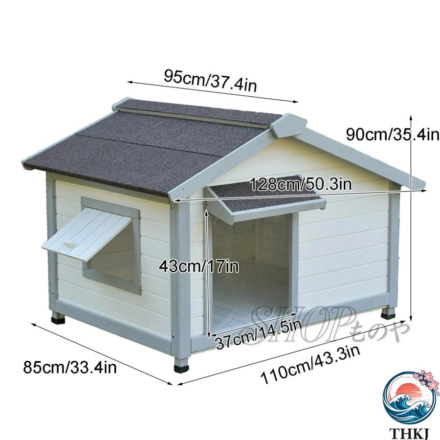 犬小屋 屋外 用 木製キャビンスタイル 犬小屋シェルター 開閉可能な