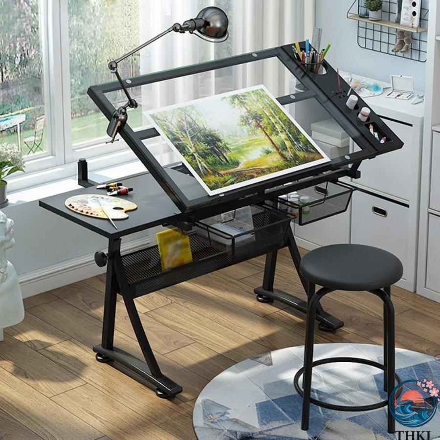 製図テーブル 趣味折りたたみ調節可能 デザイナーデスク お絵かき机