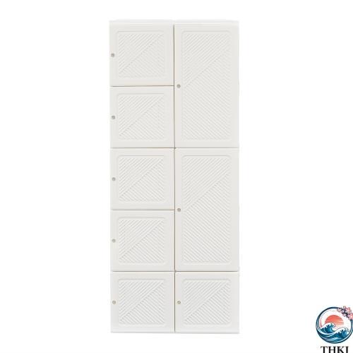 幅104*高さ170cm茶色透明扉 ワードローブ クローゼット 一体折りたたみ式 収納 THKJ 扉付き 洋服ダンス 簡単 組立 大容量 衣類 雑物 省スペース 新生活 おしゃの画像