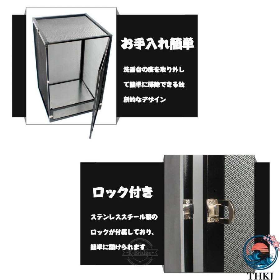 爬虫類 飼育 ケージ 両生類 給餌 ボックス アルミ合金フレーム製 THKJ