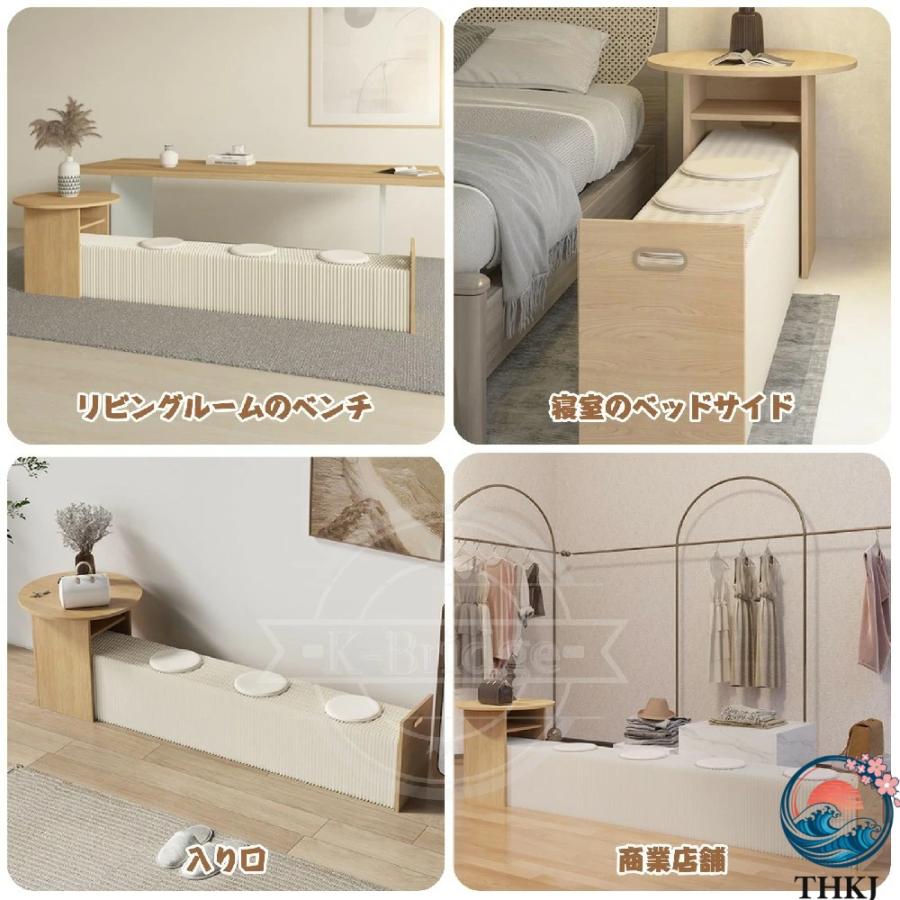 連体ベンチ 伸縮自在 折りたたみ式 テーブルにもなるベンチ ペーパー