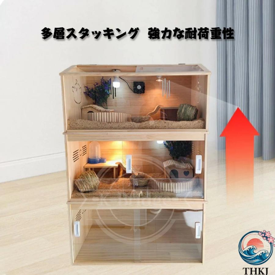 爬虫類 ケージ 飼育 ケース 空気循環良好 爬虫類テラリウムタンク THKJ