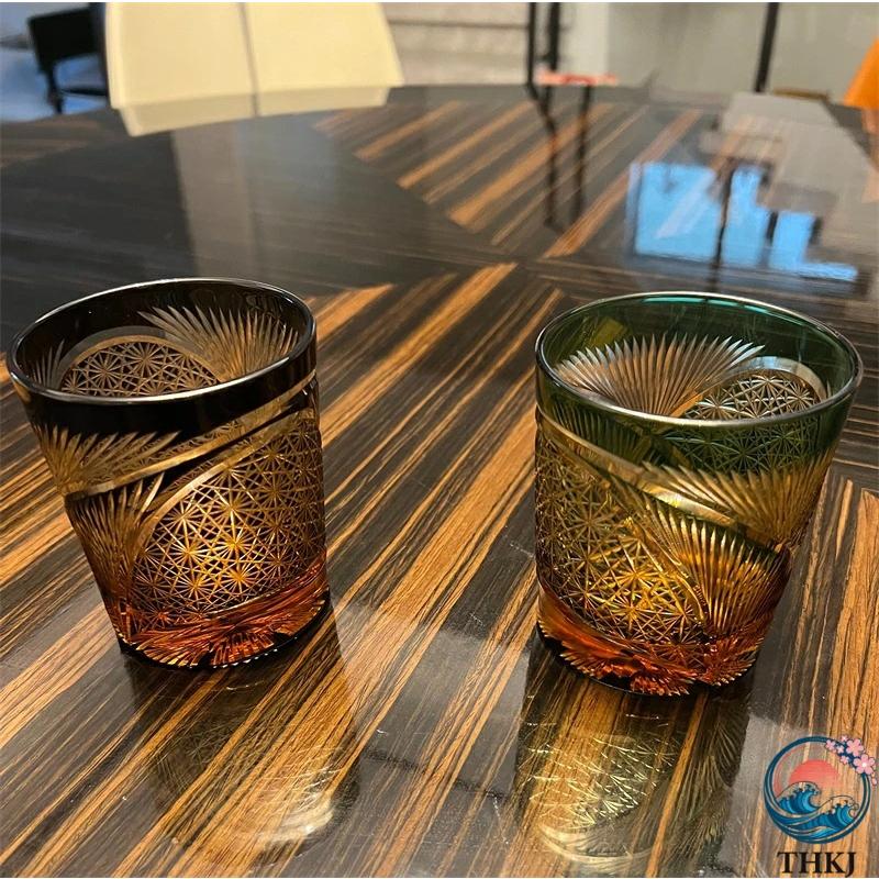 切子 菊柄 鳥羽 高級グラス 冷酒杯 手作り ワインセット ロックグラス