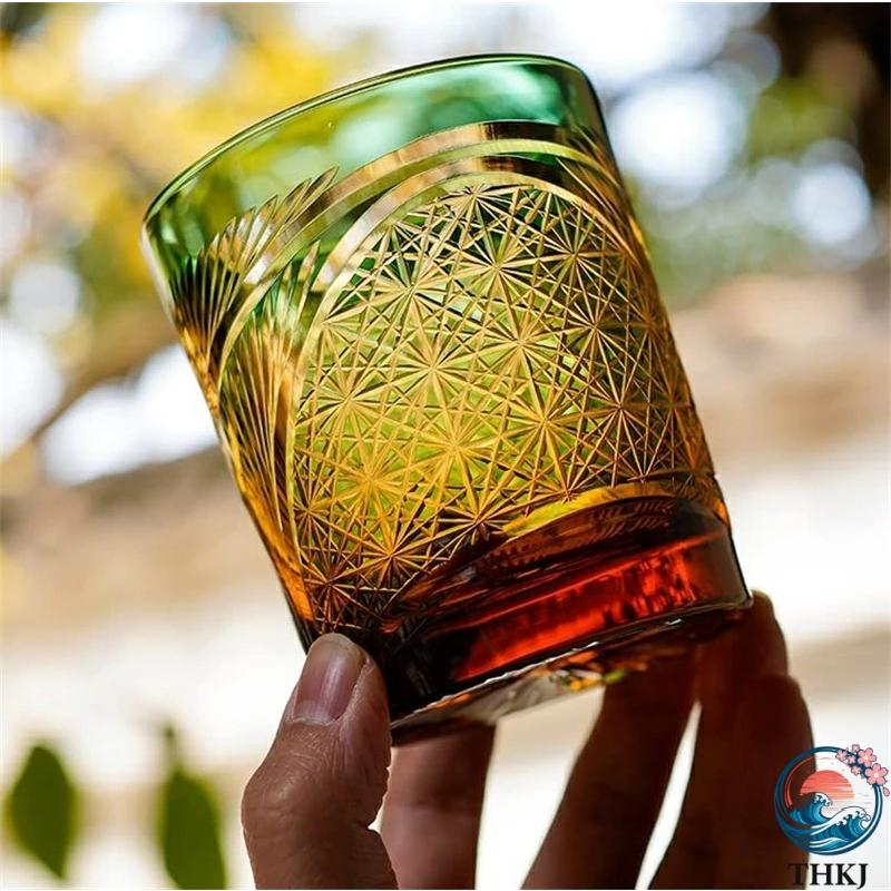 切子 菊柄 鳥羽 高級グラス 冷酒杯 手作り ワインセット ロックグラス