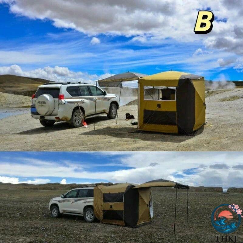 車中泊 キャンプ アウトドア タイトル リア ゲート カーサイドタープ