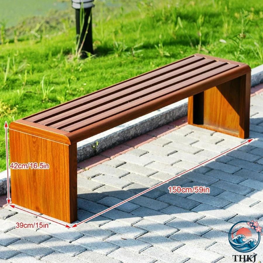 ガーデンベンチ 屋外 スチールメタルフレームパティオ背もたれなし公園