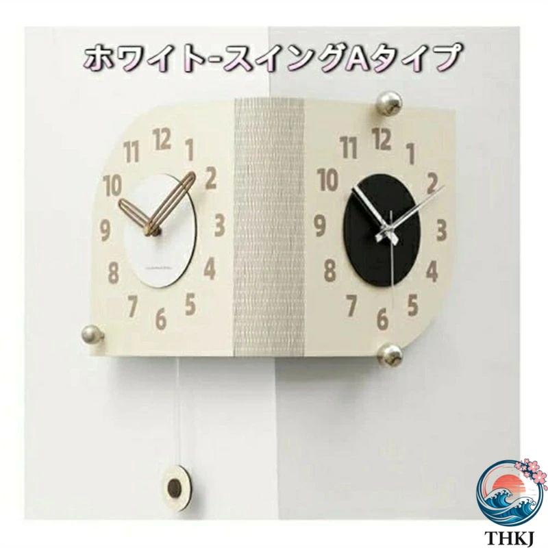 コーナー両面時計 ハンドメード 木製両面 壁掛け 時計 おしゃれ 掛時計
