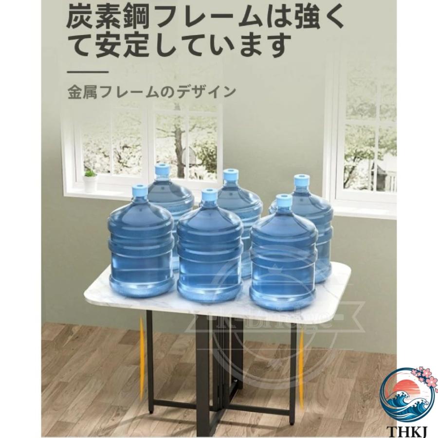 折りたたみデスク テレワークデスク ダイニング 幅120 デスク キッチン 食卓テーブル THKJ 伸長式 おしゃれ コンパクト 単品 ４人用 組立不要 シングル B 100*6_4