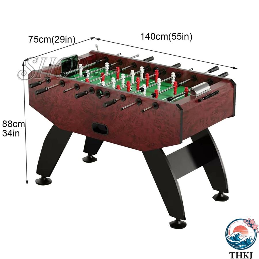 4.5フィート フーズボールテーブル サッカーアーケードゲームレッグレベラー THKJ 大人用サイズ 自宅 ゲームルーム バー用 コンペティシ 人気 おしゃれの画像