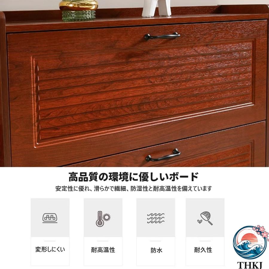 薄型 靴箱 下駄箱 シューズ ボックス 3段 省スペース 自立式 ラック THKJ 高さ120cm 転倒バケツ靴キャビネット おしゃれ スリム 大容量 靴収納 棚 靴の画像