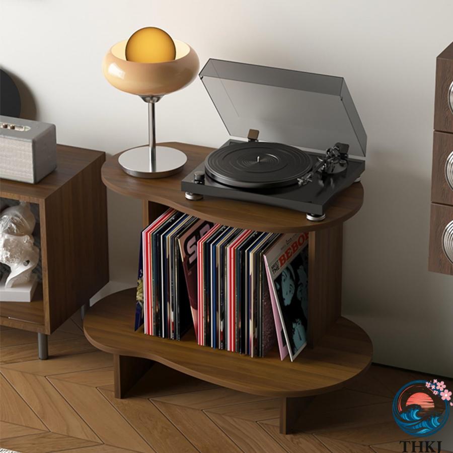 レコードプレーヤー台 木製 レコード 収納 ラック 2段 ターンテーブル