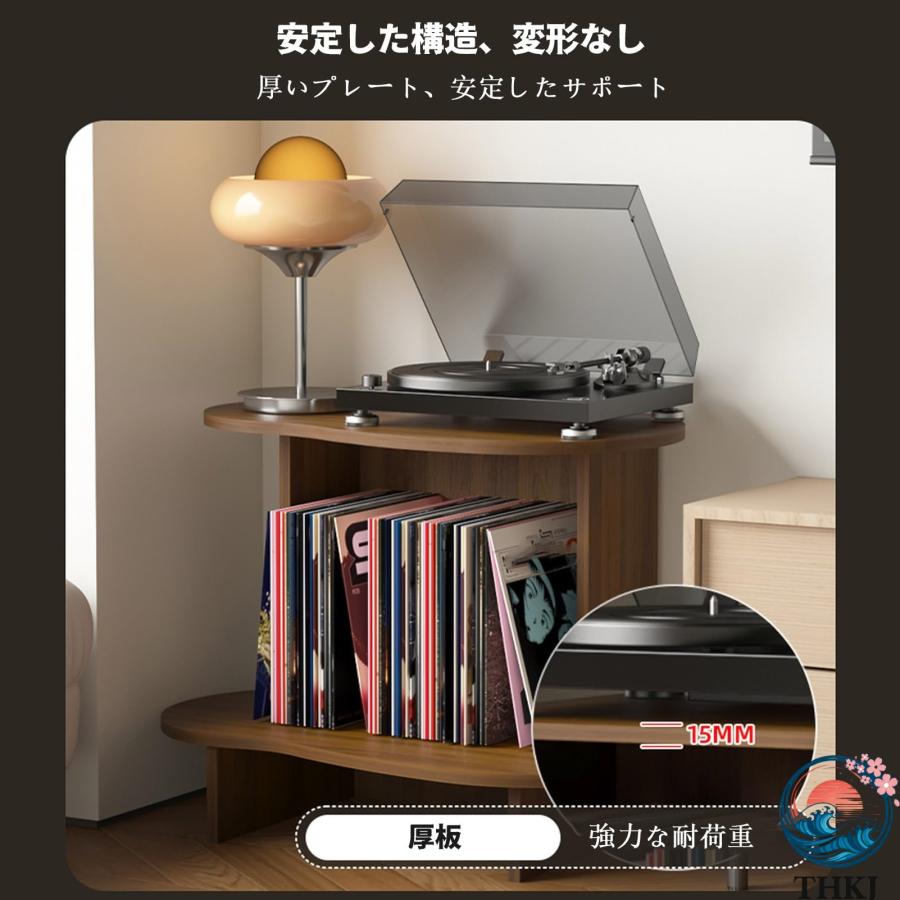 レコードプレーヤー台 木製 レコード 収納 ラック 2段 ターンテーブル