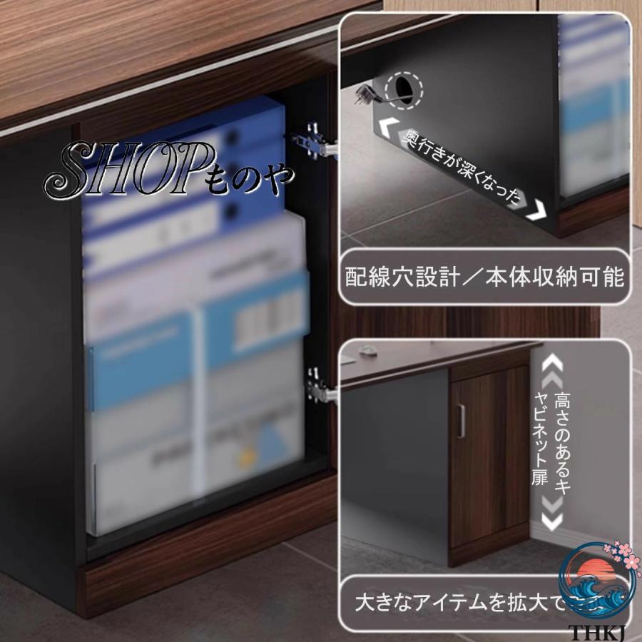 社長テーブル エグゼクティブデスク 社長デスク オフィスデスク 社長室 役員デスク THKJ 事務机 役員用家具 鍵付き引き出し3つン 厚さ25mmのデスクトップ 大型_4