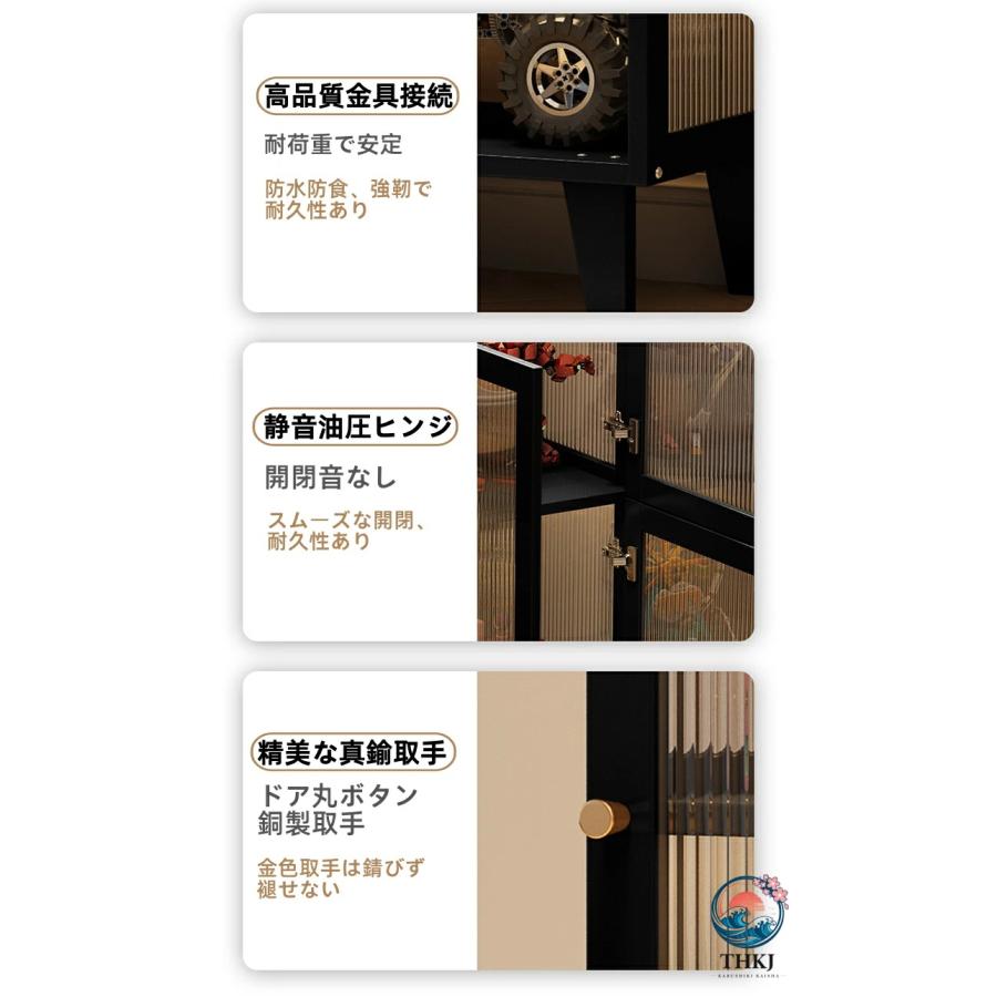 竹製 収納キャビネット 5段 4段 3段 ドア付き ドア無し オプション おしゃれ 北欧 THKJ ナチュラル アクリルドア 本 棚 フィギュア 収納 ロゴ ブロック グッズの画像