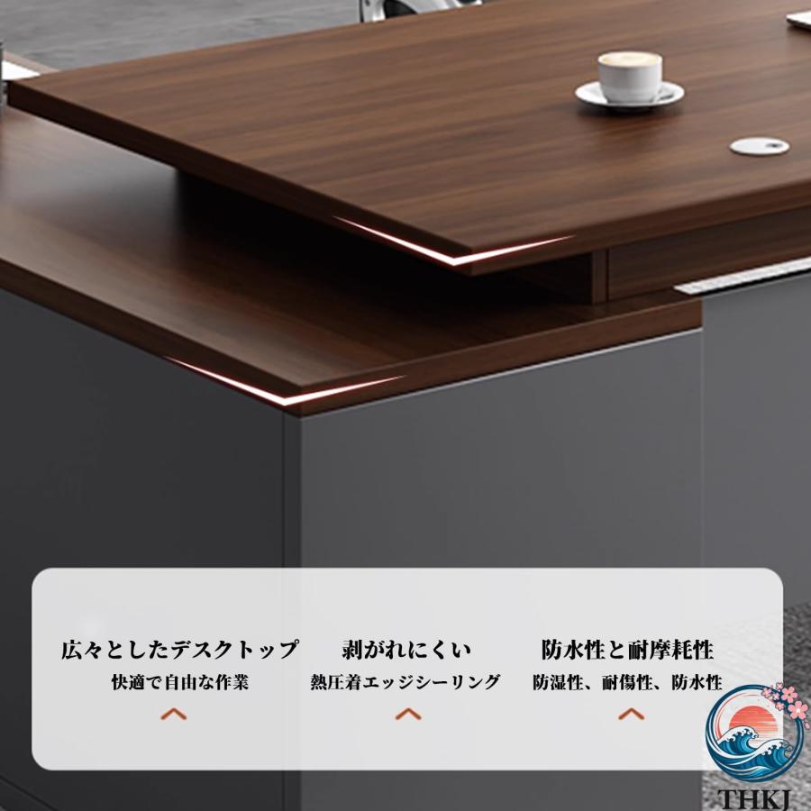 組立未　エグゼクティブデスク L字デスク 木目調（LBZ-C078系）社長机 社長デスク エグゼクティブデスク 役員デスク L型 社長机 L字デスク