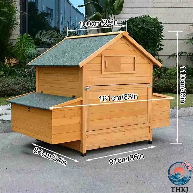 ニワトリ小屋 屋外 チキンコープ 防水 屋根と引き出しトレイ付きの鶏