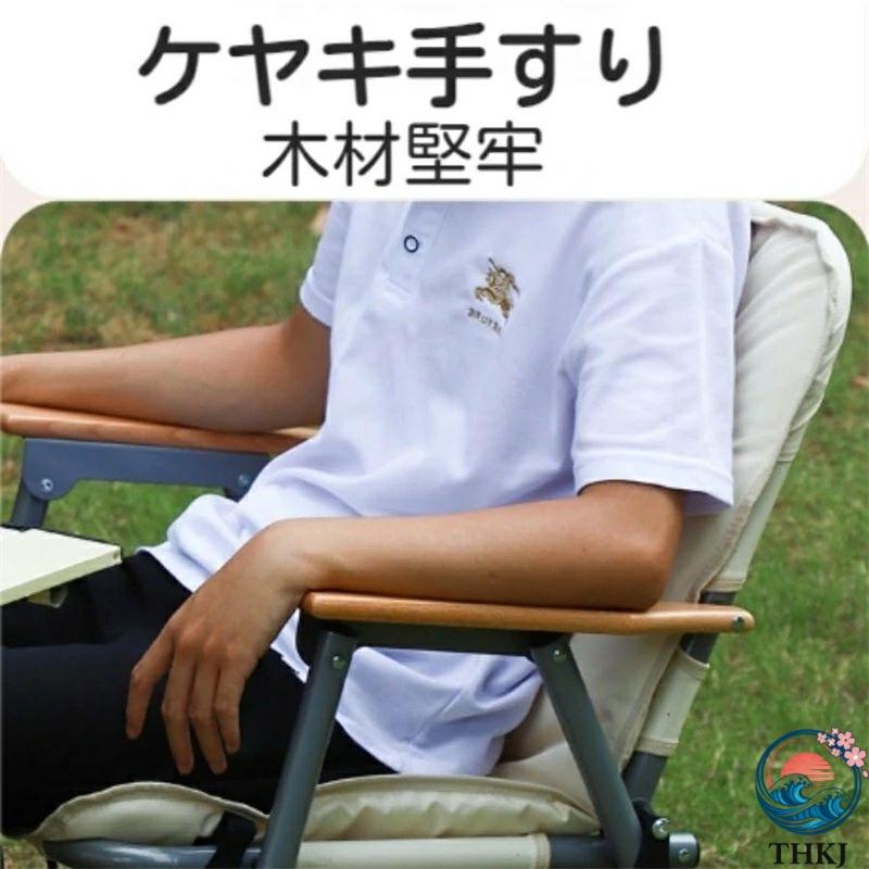ベンチ椅子 アウトドア チェア 折りたたみ キャンプ ベンチ THKJ 軽量 クッション 付き 木製 アームレスト 釣り用バーベキュー 便利 耐久性 使いやすいの画像