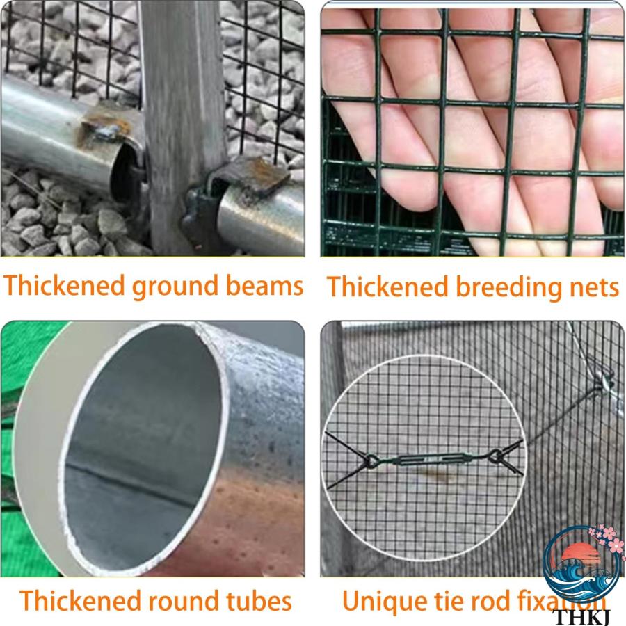 金属製鶏舎 水棲カバー付き 屋外 鶏小屋 アヒル ウサギ THKJ ガチョウ 家禽用の囲い付き鶏小屋 800*300*150cm 人気 おしゃれ 快適 使いやすい 便利 毎日使える_2