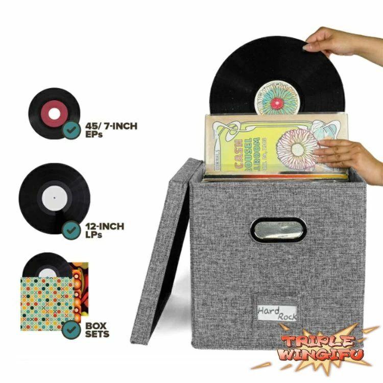 レコード ボックス ケース 12インチ ビニールレコード用 THKJ 収納 蓋
