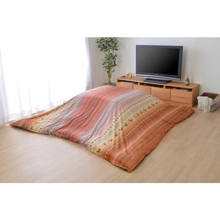 ギャッベ柄 こたつ布団 上掛 長方形 掛単品 【オレンジ】 約210×320 5193899 | イケヒコ | 05