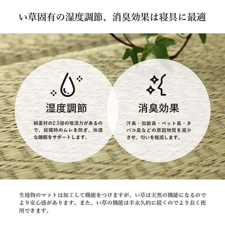 い草 い草マット　マット　ごろ寝マット　フリーマット　クッション性 和風柄　【グリーン】　約70×180　7570599 | イケヒコ | 04