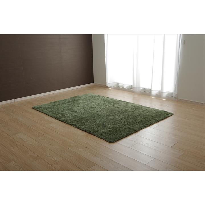ラグ 3畳 無地 シャギー調 滑り止め付き 選べる3色 スレッド 【グリーン】 約190×240 9616489 |  | 10