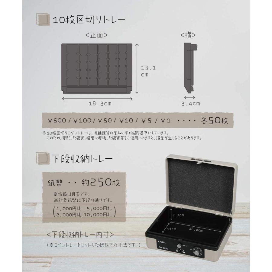 文具 34521 カール キャッシュボックス グレー CB-8250-D : fast