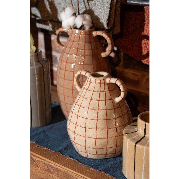 東谷 CLY-75BE フラワーベース 花瓶 花びん かびん フラワースタンド 陶器 北欧 おしゃれ ドライフラワー シンプル 艶 生花 枝物 卓上 床置き 陶器製  ベージュ |  | 07